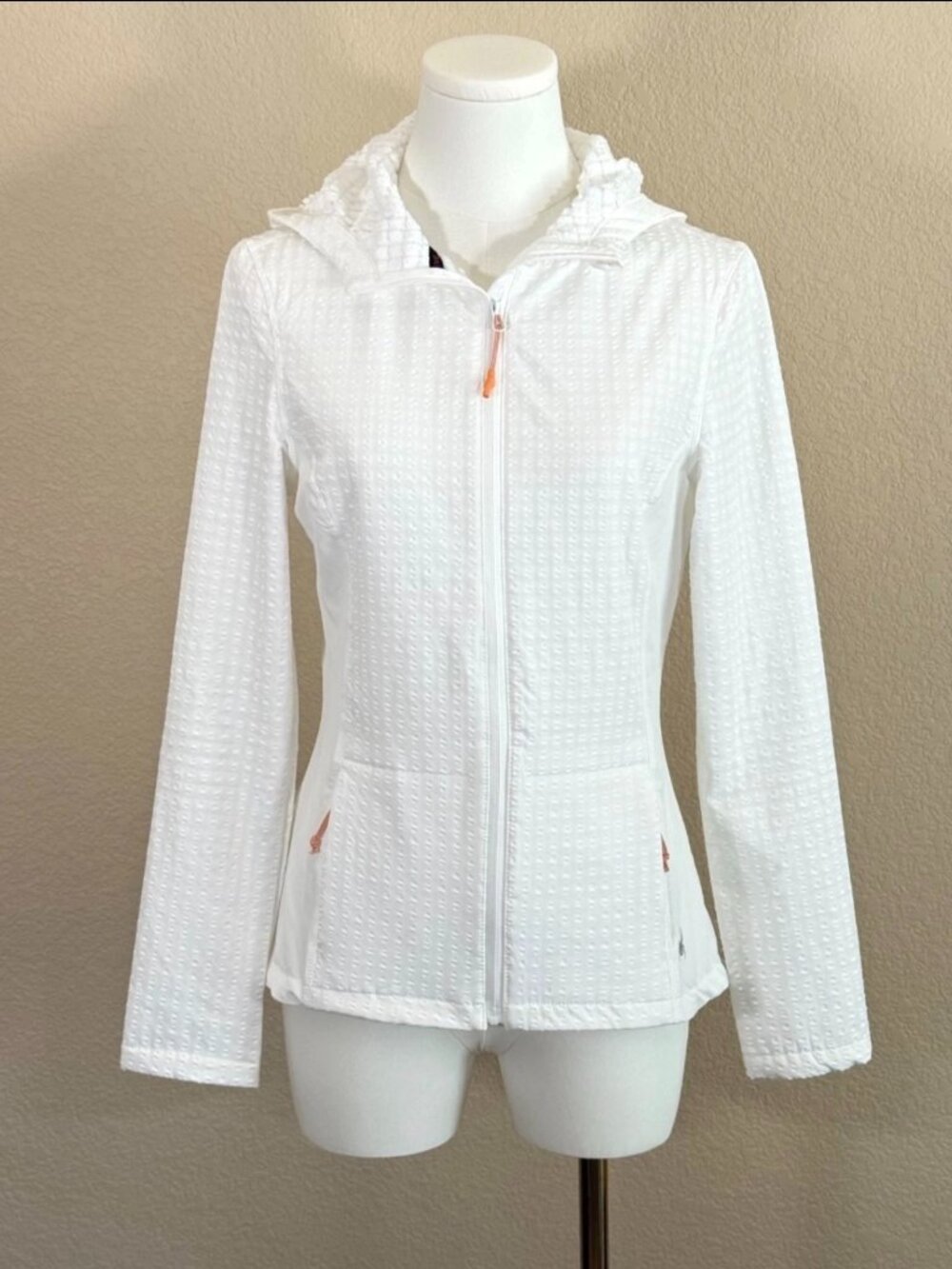 Spyder Active White M Women's Full Zip Hooded Lightweight Jacket